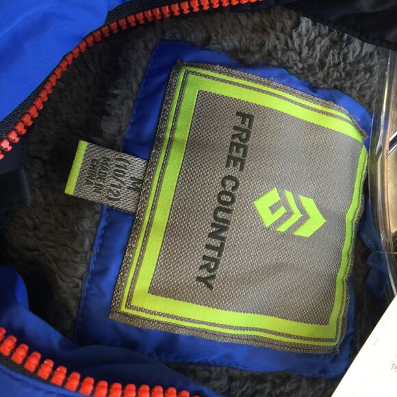 Free Country Puffer Jacket Long Sleeve Full Zip Front Solid Blue YOUTH Medium - Picture 3 of 7